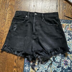 Frame Denim le original high rise black shorts